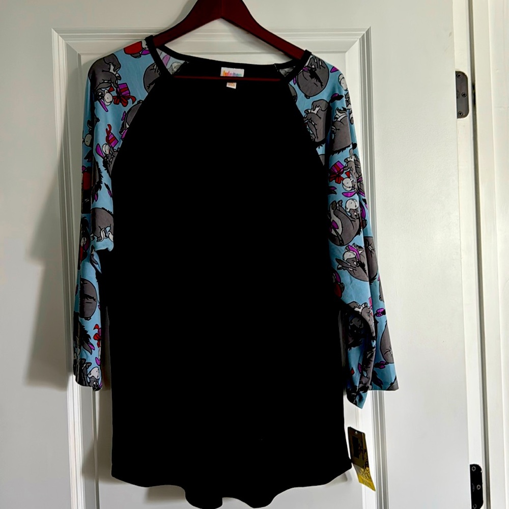 LuLaRoe Disney Eeyore Black Long Sleeve T-Shirt